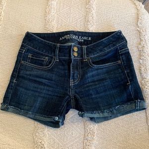 American eagle dark wash denim shorts